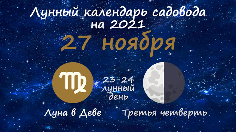 Лунный календарь садовода-огородника на 27 ноября 2021 года
