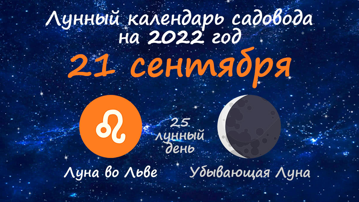 Лунный календарь садовода-огородника на 21 сентября 2022 года