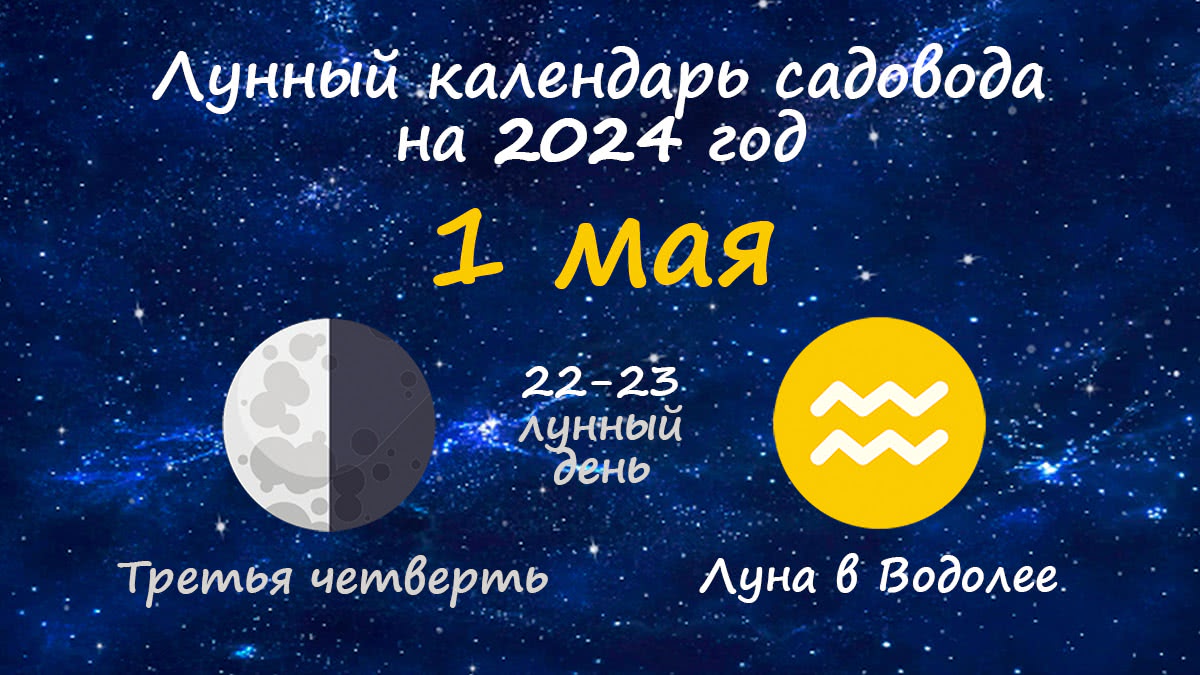 Лунный календарь садовода-огородника на 1 мая 2024 года