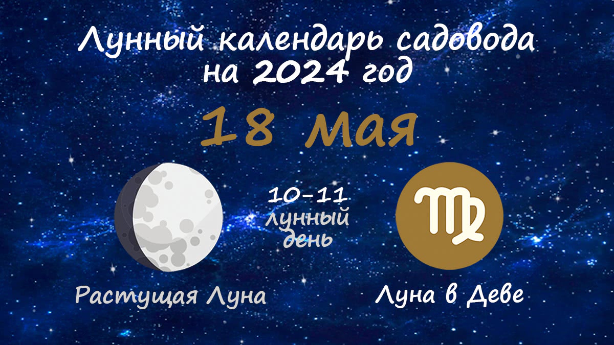 Лунный календарь садовода-огородника на 18 мая 2024 года