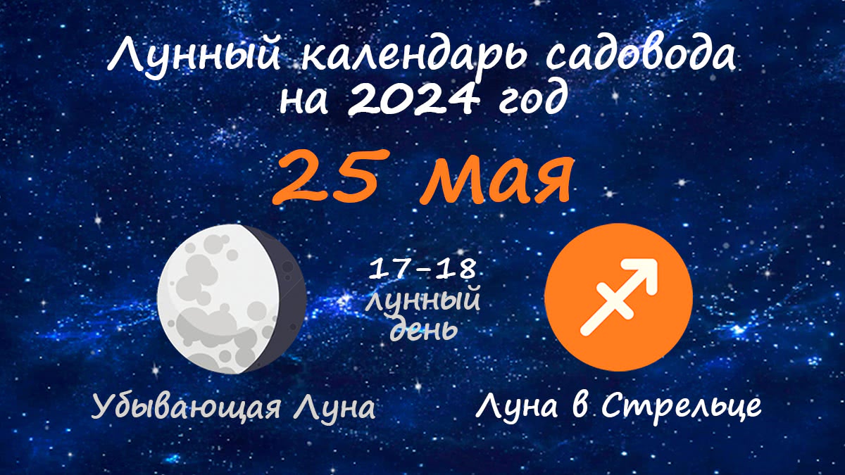 Лунный календарь садовода-огородника на 25 мая 2024 года