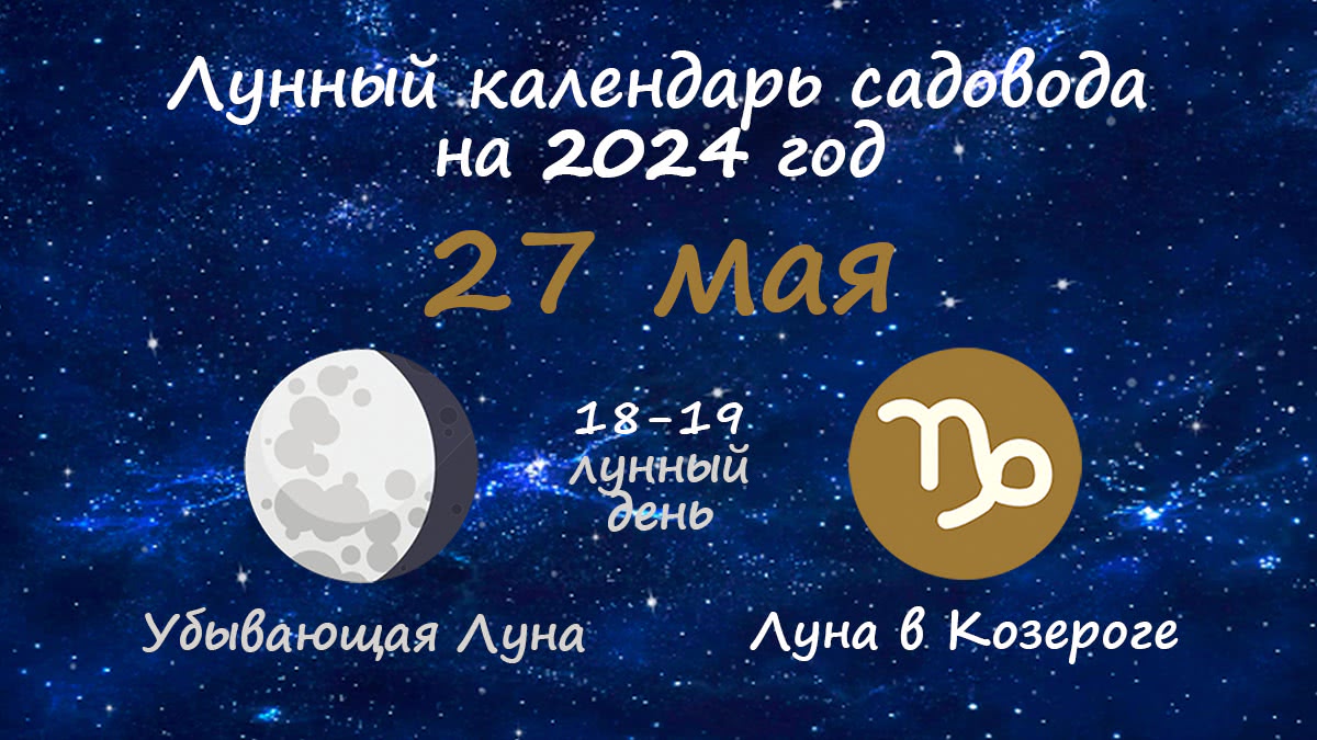 Лунный календарь садовода-огородника на 27 мая 2024 года