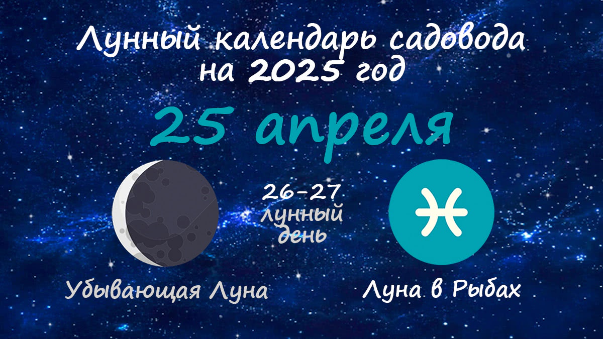 Лунный календарь садовода-огородника на 25 апреля 2025 года
