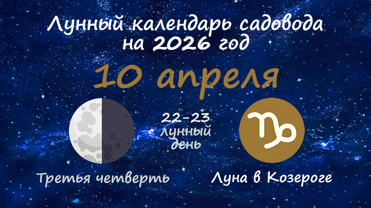 Лунный календарь садовода-огородника на 10 апреля 2026 года
