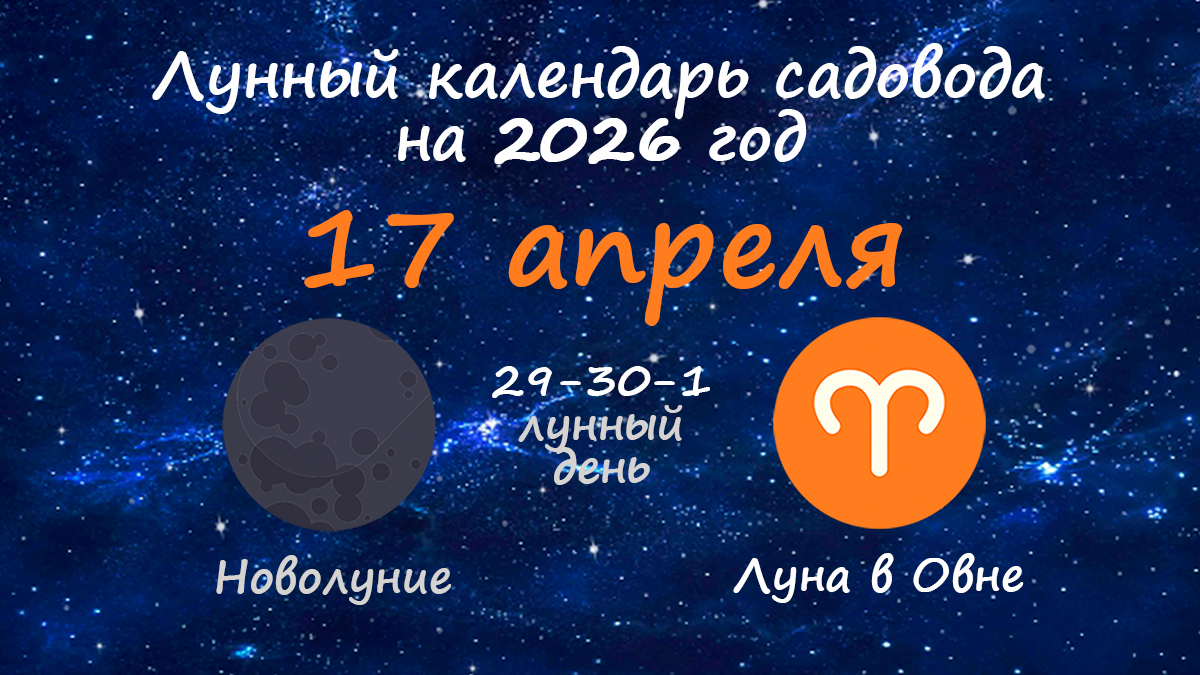 Лунный календарь садовода-огородника на 17 апреля 2026 года