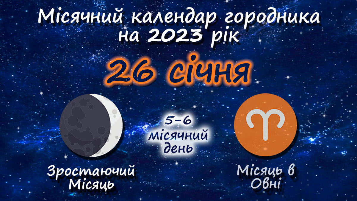 Місячний календар садівника-городника на 26 січня 2023 року